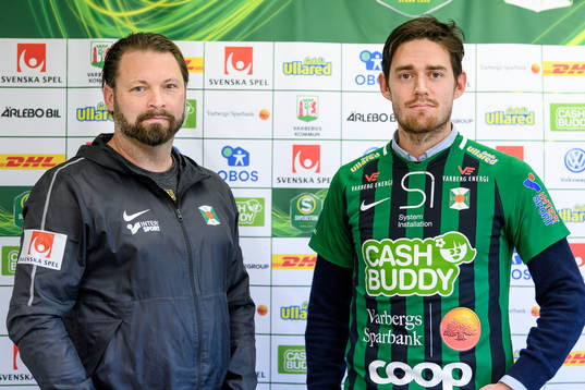Varbergs tränare Joakim Persson och Robin Tranberg