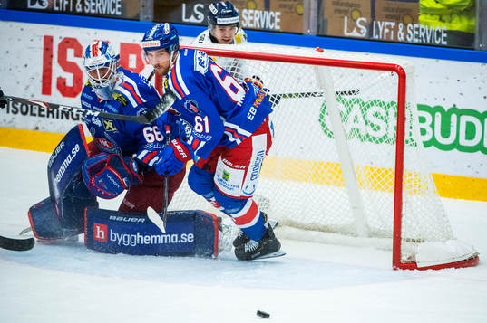 Oskarshamns målvakt Tex Williamsson och Emil Wahlberg