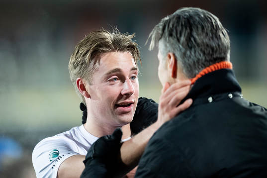 Sondre Liseth and Vegard Hansen, head coach of Mjøndalen,