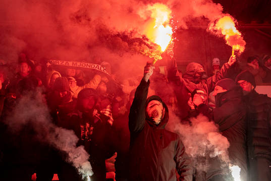 Spectators in the stands