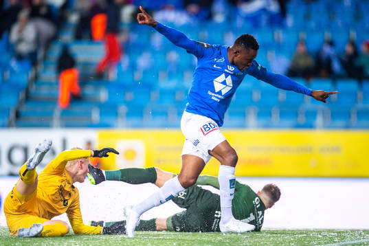 Leke Samson James of Molde celebrates the 1-0 goal