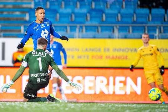 Mathis Bolly  of Molde scores the 2-0 goal