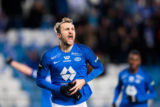 Magnus Eikrem of Molde celebrates
