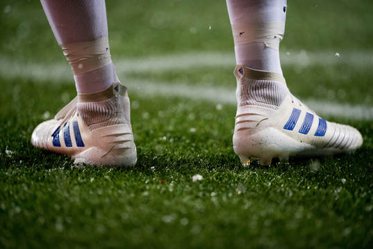 The feet of a player