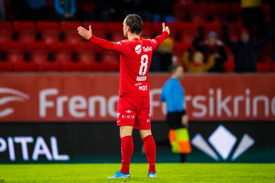 Fredrik Haugen of Brann celebrates