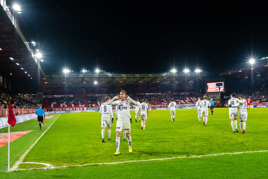 Kristian Thorstvedt of Viking celebrates