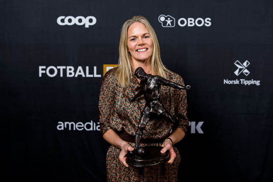 Goalkeeper Ingrid Hjelmseth poses for a portrait with the