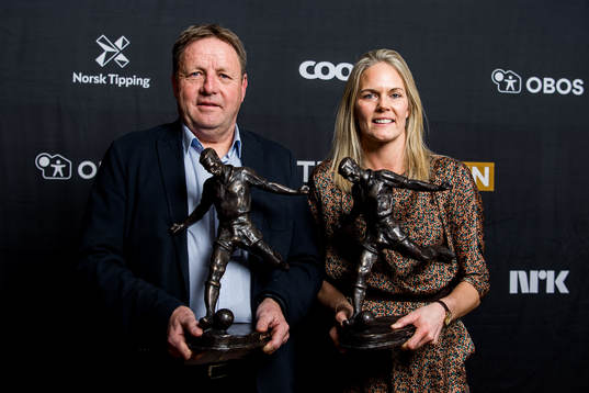 Bjarne Berntsen and Ingrid Hjelmseth pose for a portrait