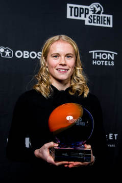 Julie Blakstad of Fart poses for a portrait with the award