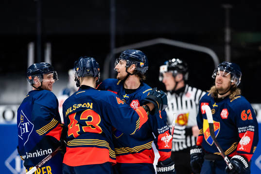 Tom Nilsson and Anton Hedman of Djurgården celebrate the