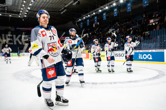Chris Bourque of Red Bull Munich looks dejected