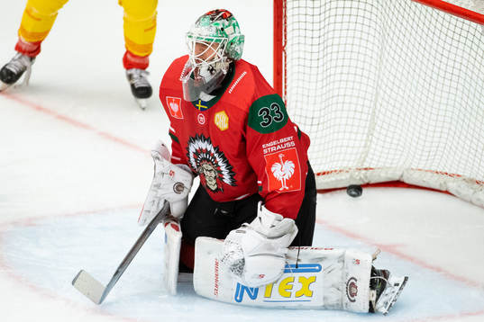 Goalkeeper Johan Mattsson of Frölunda looks dejected
