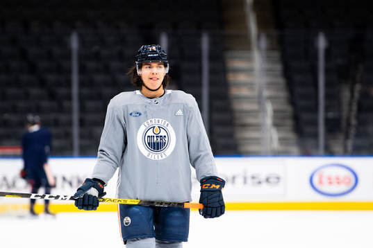 Ethan Bear of the Edmonton Oilers