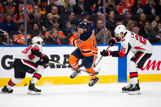 Maxime Lajoie of the Ottawa Senators, Joakim Nygard of the