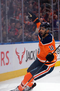 Jujhar Khaira of the Edmonton Oilers celebrates