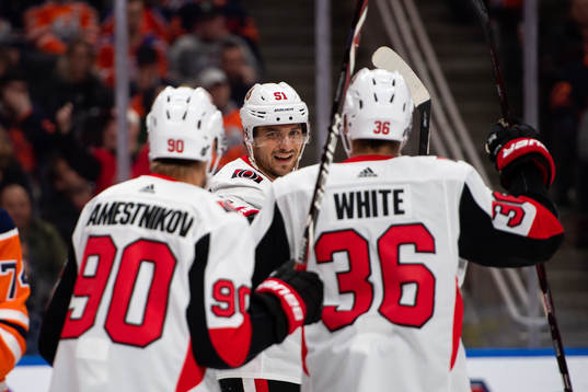 Artem Anisimov of the Ottawa Senators celebrates