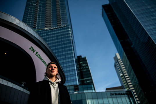Joel Persson of the Edmonton Oilers poses for a portrait