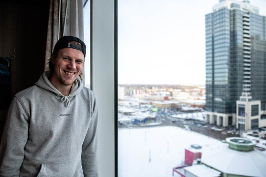 Joel Persson of the Edmonton Oilers poses for a portrait in