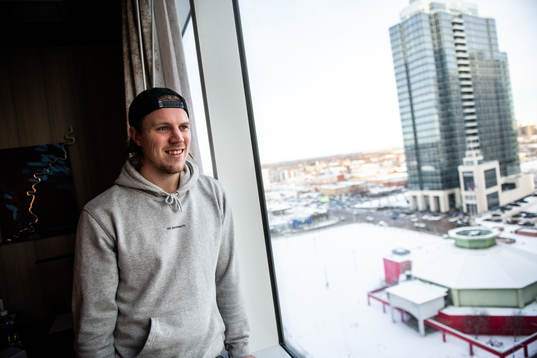 Joel Persson of the Edmonton Oilers poses for a portrait in