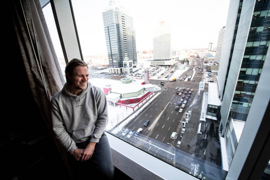 Joel Persson of the Edmonton Oilers poses for a portrait in