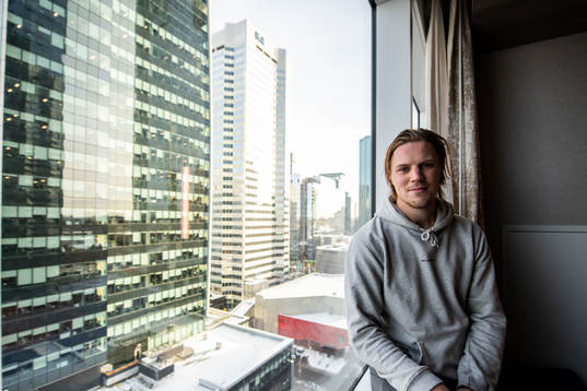Joel Persson of the Edmonton Oilers poses for a portrait in