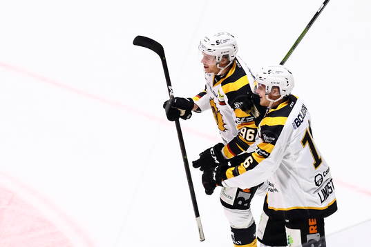 Skellefteås Rickard Hugg jublar med Linus Lindström