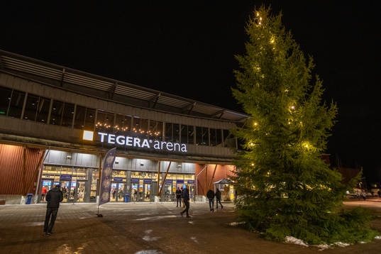 Tegera Arena innan ishockeymatchen i SHL mellan Leksand och