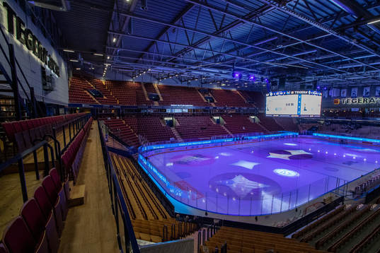 Tegera Arena innan ishockeymatchen i SHL mellan Leksand och