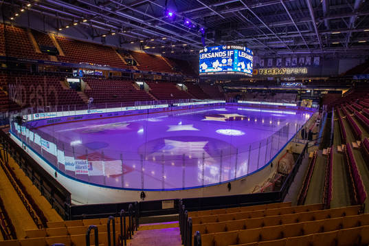 Tegera Arena innan ishockeymatchen i SHL mellan Leksand och
