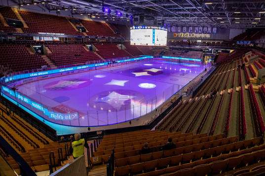 Tegera Arena innan ishockeymatchen i SHL mellan Leksand och
