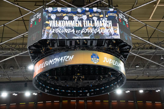 Jumboitronen innan ishockeymatchen i SHL mellan Frölunda