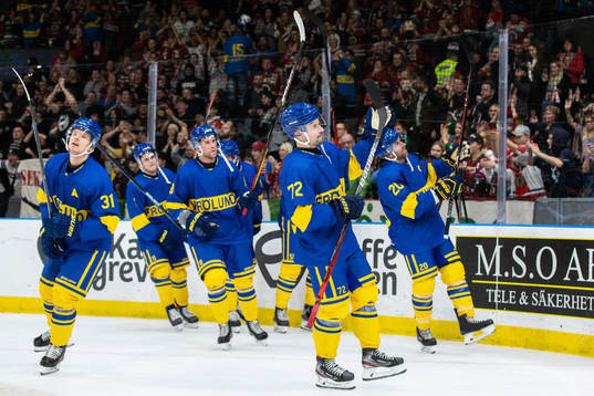 Frölundas spelare jublar