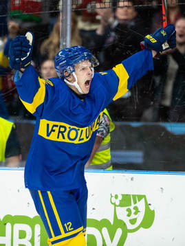Frölundas Max Friberg jublar