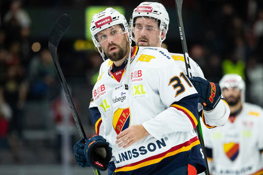 Djurgårdens Dick Axelsson och Patrik Berglund deppar