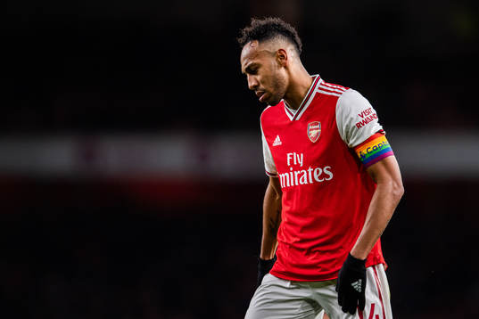 Pierre-Emerick Aubameyang of Arsenal looks dejected
