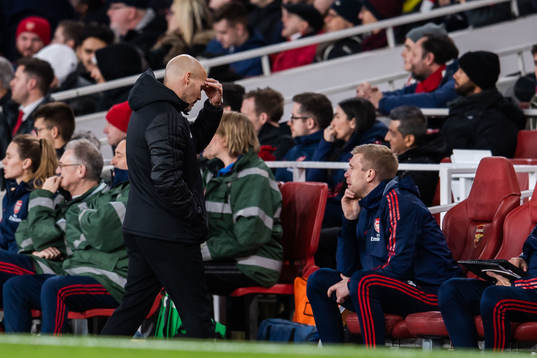 Fredrik Ljungberg, interim manager of Arsenal, looks