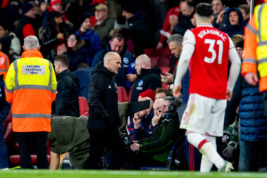 Fredrik Ljungberg, interim manager of Arsenal, looks