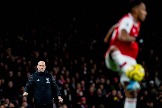 Fredrik Ljungberg, interim manager of Arsenal, looks at