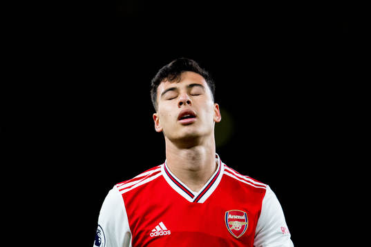 Gabriel Martinelli of Arsenal looks dejected