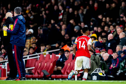 Pierre-Emerick Aubameyang of Arsenal runs towards the