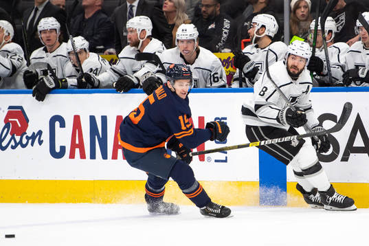 Josh Archibald of the Edmonton Oilers and Drew Doughty of