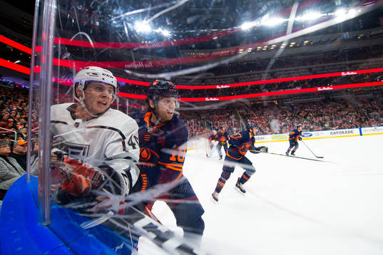 Blake Lizotte of the Los Angeles Kings and James Neal of