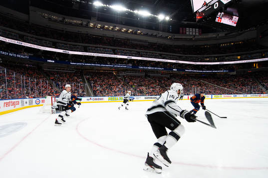 Paul LaDue and Michael Amadio of the Los Angeles Kings