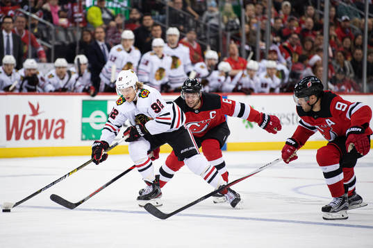 Chicago Blackhawks Alexander Nylander and New Jersey Devils
