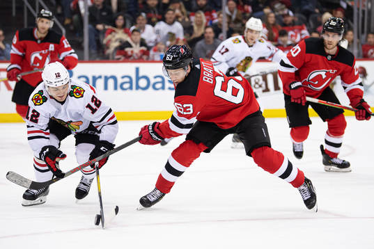 Chicago Blackhawks Alex DeBrincat and New Jersey Devils
