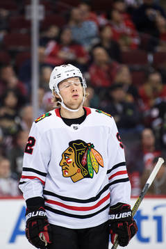 Chicago Blackhawks Alexander Nylander looks dejected