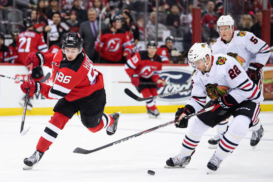 New Jersey Devils Jack Hughes and Chicago Blackhawks Ryan