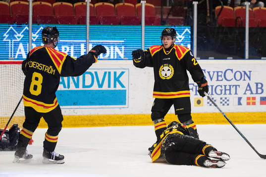 Brynäs Emil Forslund jublar