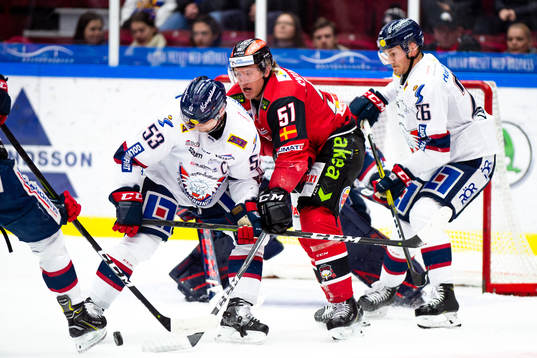 Linköpings Eddie Larsson och Malmö Redhawks Emil