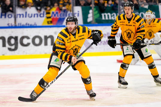 Skellefteås Petter Granberg utan en handske och Philip